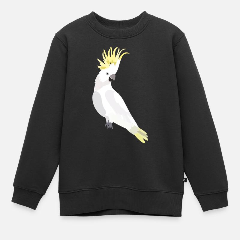 Perroquet cacatoès blanc - Sweat Premium enfant bio - noir