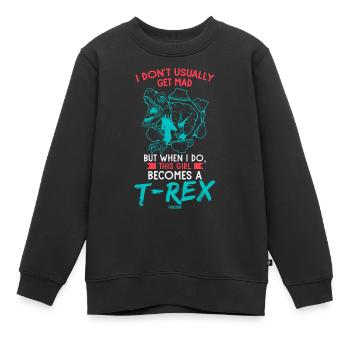 T-Rex - Kids Premium Organic Sweatshirt - black - Front - AI Model Kid Female (0cm)