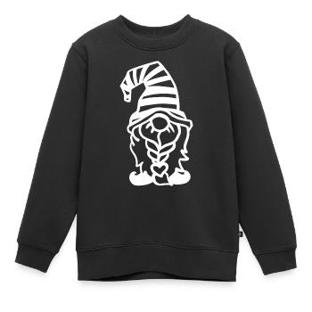 Nain de jardin - Sweat Premium enfant bio - noir - Devant - AI Model Kid Female (0cm)