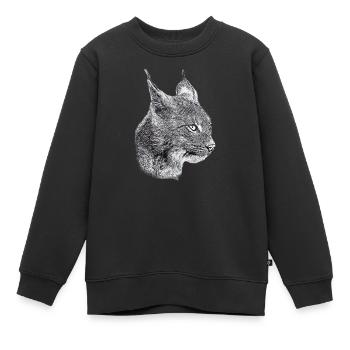 Luchs Katze Freiheit wild cat katze - Kinder Premium Organic Sweatshirt - Schwarz - Vorne - AI Model Kid Female (0cm)