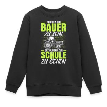 Landwirt Bauer Trecker Traktor Kinder Geschenk - Kinder Premium Organic Sweatshirt - Schwarz - Vorne - AI Model Kid Female (0cm)