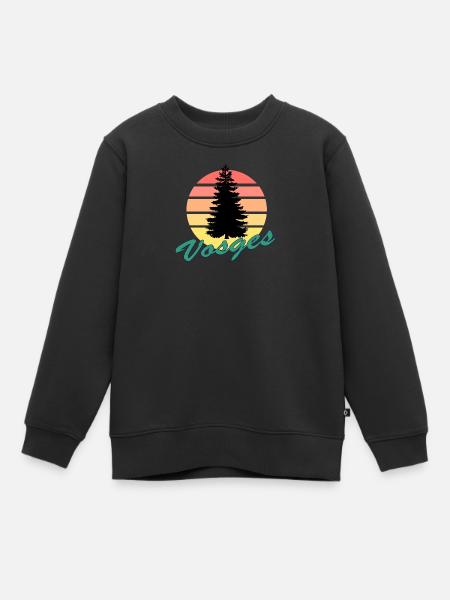 Vosges Sapin couché Soleil - Sweat Premium enfant bio - noir