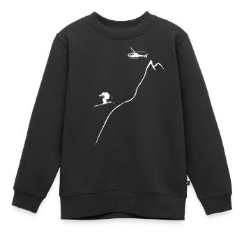 heliskiing, skifahren, freeskiing, Heliboarding - Kinder Premium Organic Sweatshirt - Schwarz - Vorne - AI Model Kid Female (0cm)