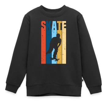 Skate Skateboard Skater - Kinder Premium Organic Sweatshirt - Schwarz - Vorne - AI Model Kid Female (0cm)