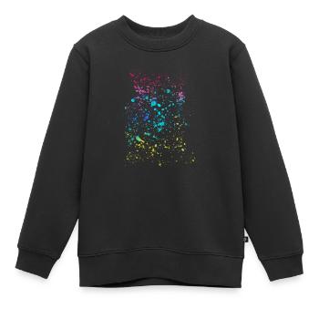 œuvre d’art, points colorés, art, peinture, abstrait - Sweat Premium enfant bio - noir - Devant - AI Model Kid Female (0cm)