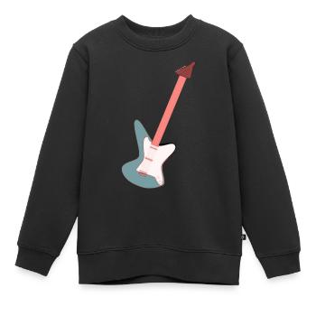 E- Gitarre - Kinder Premium Organic Sweatshirt - Schwarz - Vorne - AI Model Kid Female (0cm)