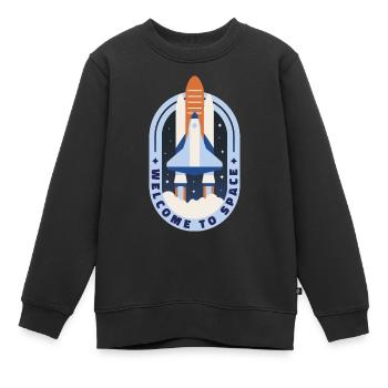 Willkommen im Weltraum Willkommen im Weltraum Gesc - Kinder Premium Organic Sweatshirt - Schwarz - Vorne - AI Model Kid Female (0cm)