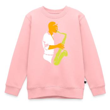 musique jazz musicien de jazz trompette saxophone cadeau - Sweat Premium enfant bio - rose - Devant - AI Model Kid Female (0cm)