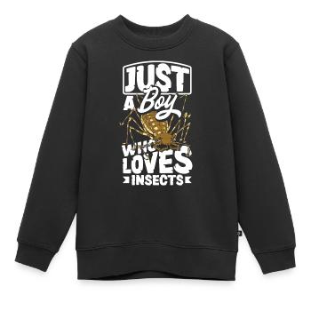 Entomology Entomologist Bugs Just A Boy Who Loves - Kinder Premium Organic Sweatshirt - Schwarz - Vorne - AI Model Kid Female (0cm)