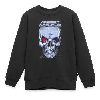 reset world JS - Kinder Premium Organic Sweatshirt - Schwarz - Vorne - AI Model Kid Female (0cm)