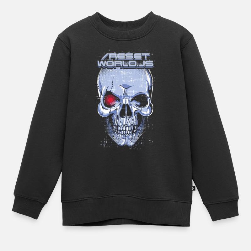 reset world JS - Kinder Premium Organic Sweatshirt - Schwarz