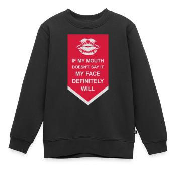 Mon visage le fera certainement - Sweat Premium enfant bio - noir - Devant - AI Model Kid Female (0cm)