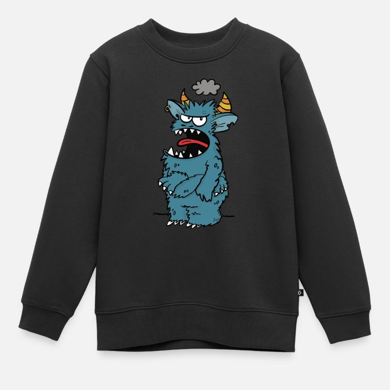 Monstre en colère - Sweat Premium enfant bio - noir