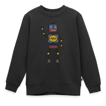 Roboter - Kinder Premium Organic Sweatshirt - Schwarz - Vorne - AI Model Kid Female (0cm)