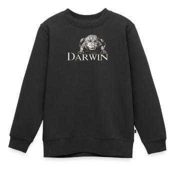 Darwin Aligator - Sweat Premium enfant bio - noir - Devant - AI Model Kid Female (0cm)