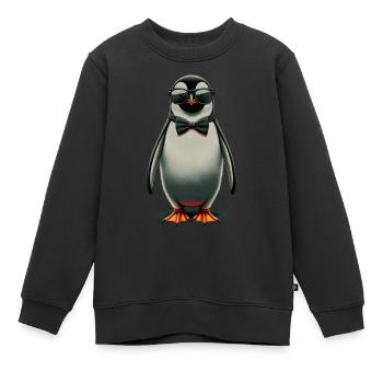 pinguin fun - Sweat Premium enfant bio - noir - Devant - AI Model Kid Female (0cm)