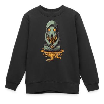 Monstre visqueux tentacule d’Halloween - Sweat Premium enfant bio - noir - Devant - AI Model Kid Female (0cm)