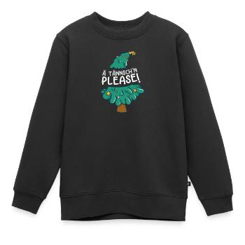 Weihnachten Humor Spruch Lustig Ä Tännsch'n Please - Kinder Premium Organic Sweatshirt - Schwarz - Vorne - AI Model Kid Female (0cm)