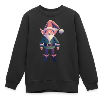 Lutin de Noël - Sweat Premium enfant bio - noir - Devant - AI Model Kid Female (0cm)