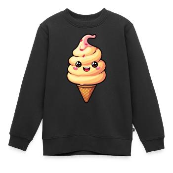 Lächelnde Eiskreation - Kinder Premium Organic Sweatshirt - Schwarz - Vorne - AI Model Kid Female (0cm)