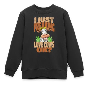 Vache Vaches - Sweat Premium enfant bio - noir - Devant - AI Model Kid Female (0cm)