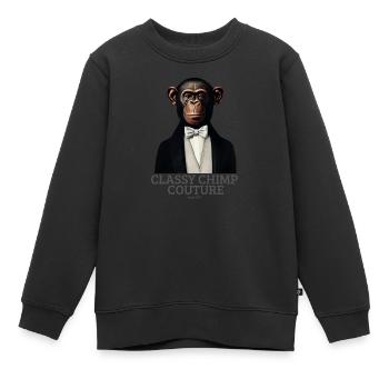 Classy Chimp Couture | Elegant Monkey in Tuxedo - Kids Premium Organic Sweatshirt - black - Front - AI Model Kid Female (0cm)