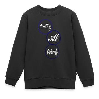authorship originality jokes writing process - Kinder Premium Organic Sweatshirt - Schwarz - Vorne - AI Model Kid Female (0cm)