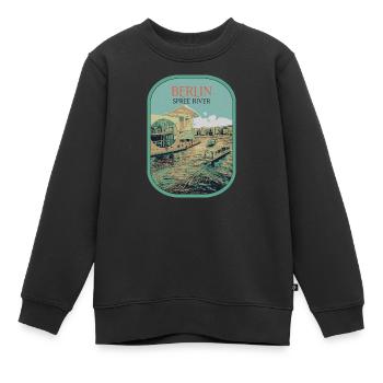 Moderne Architektur Berlin Illustration - Kinder Premium Organic Sweatshirt - Schwarz - Vorne - AI Model Kid Female (0cm)