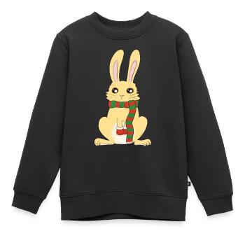 Kühles Kaninchen - Kinder Premium Organic Sweatshirt - Schwarz - Vorne - AI Model Kid Female (0cm)