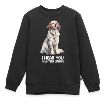Épagneul Clumber - Sweat Premium enfant bio - noir - Devant - AI Model Kid Female (0cm)