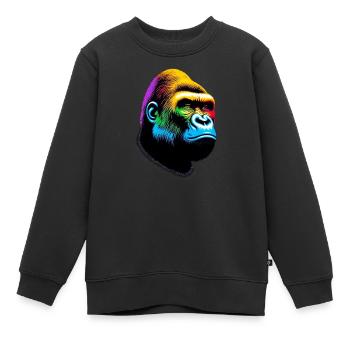 Gorilla - Kinder Premium Organic Sweatshirt - Schwarz - Vorne - AI Model Kid Female (0cm)