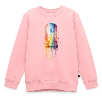 Regenbogen-Eis am Stiel mit Sommerspaß - Kinder Premium Organic Sweatshirt - Rosa - Vorne - AI Model Kid Female (0cm)