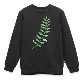 Blatt grün Efeu - Kinder Premium Organic Sweatshirt - Schwarz - Vorne - AI Model Kid Female (0cm)