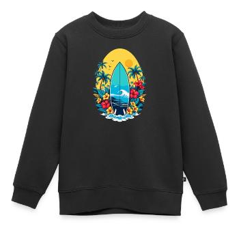 Stylisches Surfbrett - Kinder Premium Organic Sweatshirt - Schwarz - Vorne - AI Model Kid Female (0cm)