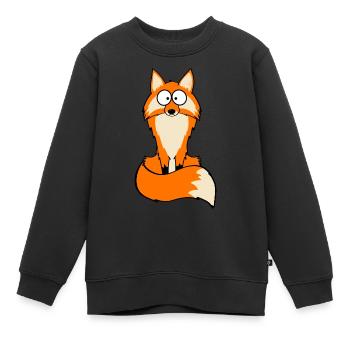Renard moelleux - Sweat Premium enfant bio - noir - Devant - AI Model Kid Female (0cm)