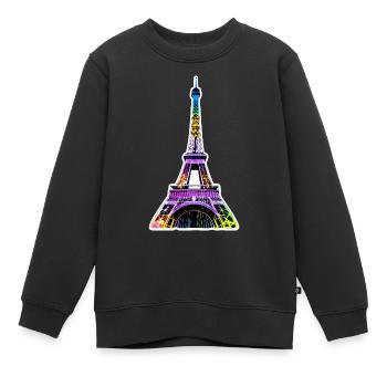 Eiffelturm #5 - Kinder Premium Organic Sweatshirt - Schwarz - Vorne - AI Model Kid Female (0cm)