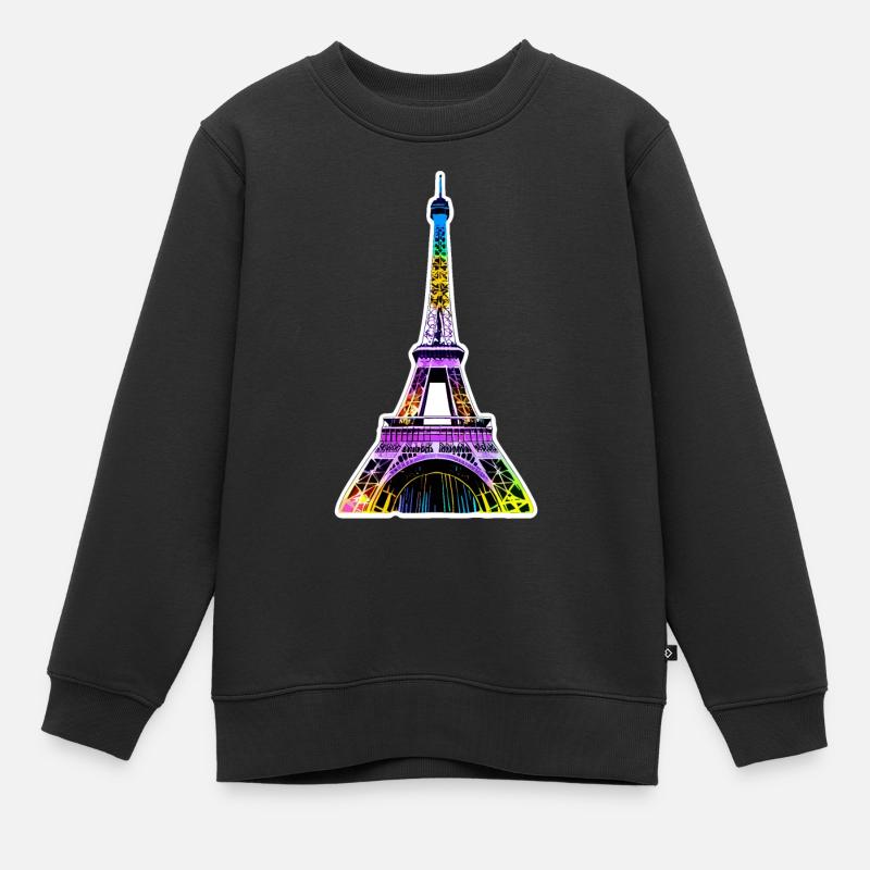 Eiffelturm #5 - Kinder Premium Organic Sweatshirt - Schwarz