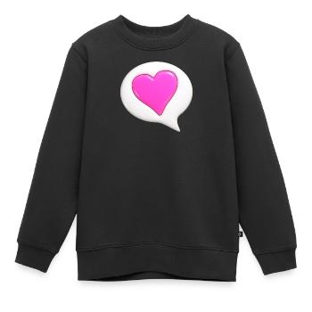 Coeur de couleur rose dans une bulle blanche - Sweat Premium enfant bio - noir - Devant - AI Model Kid Female (0cm)