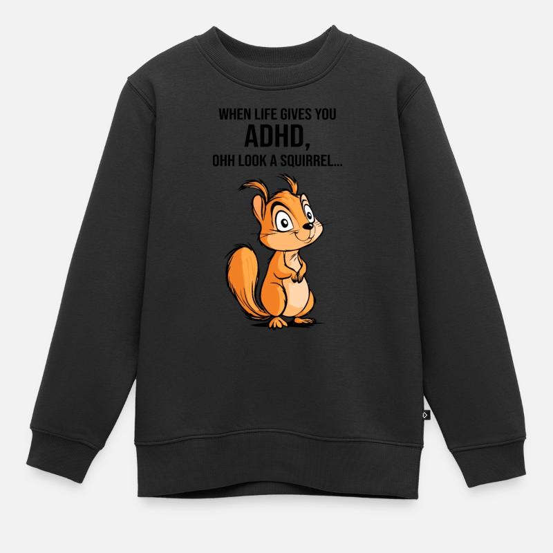 ADHS Eichhörnchen - Kinder Premium Organic Sweatshirt - Schwarz