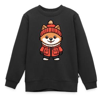 Samojede Hund Stylisch - Kinder Premium Organic Sweatshirt - Schwarz - Vorne - AI Model Kid Female (0cm)
