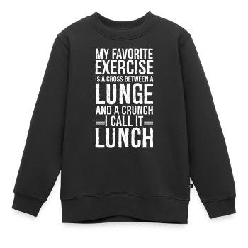 Mon exercice préféré est un croisement entre une fente - Sweat Premium enfant bio - noir - Devant - AI Model Kid Female (0cm)