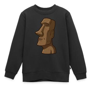 Statue auf der Osterinsel - Kinder Premium Organic Sweatshirt - Schwarz - Vorne - AI Model Kid Female (0cm)