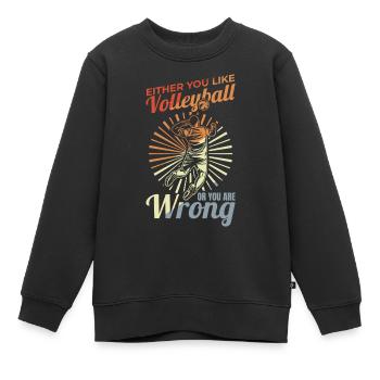 Volleyballspieler Lustiger Witz - Kinder Premium Organic Sweatshirt - Schwarz - Vorne - AI Model Kid Female (0cm)