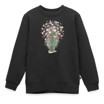 Bouquet d’œillets romantique - Sweat Premium enfant bio - noir - Devant - AI Model Kid Female (0cm)