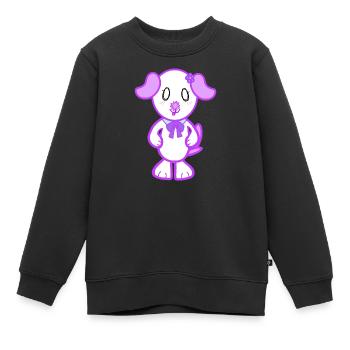 KawaiiDOGGOS – Flora-Druck - Kinder Premium Organic Sweatshirt - Schwarz - Vorne - AI Model Kid Female (0cm)