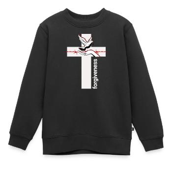 Vergebung Taubenkreuz Umarmung - Kinder Premium Organic Sweatshirt - Schwarz - Vorne - AI Model Kid Female (0cm)