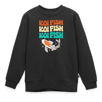 Poisson koi carpe koi koi - Sweat Premium enfant bio - noir - Devant - AI Model Kid Female (0cm)