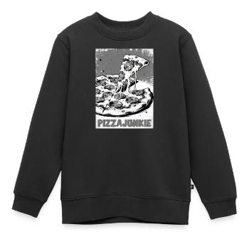 Pizzajunkie Slice Graphic - Kinder Premium Organic Sweatshirt - Schwarz - Vorne - AI Model Kid Female (0cm)
