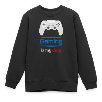 Gaming Is My Duty Gamer Controller - Kids Premium Organic Sweatshirt - black - Front - AI Model Kid Female (0cm)