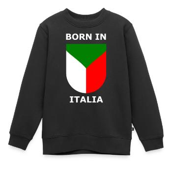 Geboren in Italia Schild - Kinder Premium Organic Sweatshirt - Schwarz - Vorne - AI Model Kid Female (0cm)